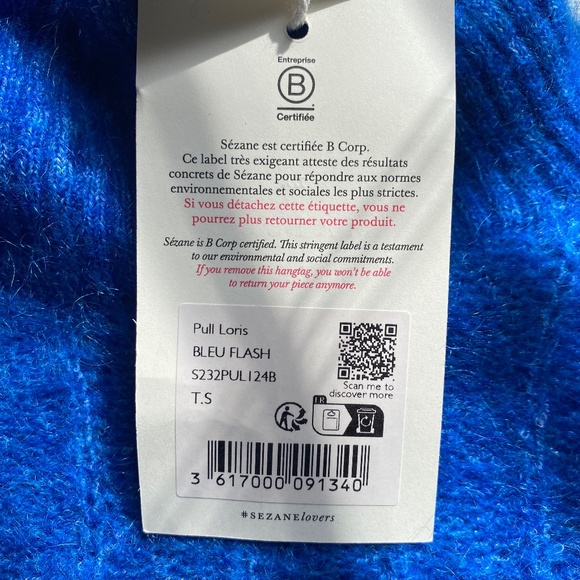Sezane 'Loris' Jumper NWT 'Blue Flash' **Limited** - Picture 7 of 10